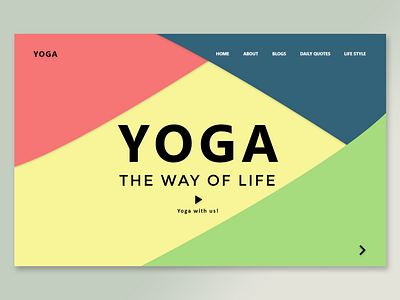 Yoga Web Page Design adobe xd buttons colors design life life style pen tool play with us prana styles typography ui ux yoga yoga colors