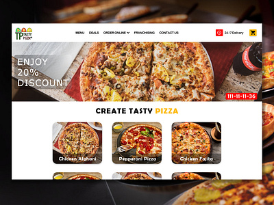 pizza web home page adobe xd branding design pizza lover pizza maker pizza menu pizza ui pizza web page tasty pizza web ui ux