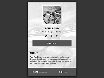 Daily UI 006: Profile dailyui paulrand profile