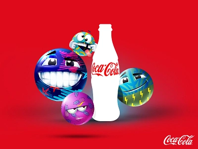 Coca Cola art direction coca cola cocacola cocktail design emoticons illustrator lyras photoshop red visual