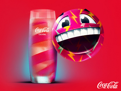 Coca Cola art direction cocacola cocktail design emoticons illustrator lyras photoshop red visual