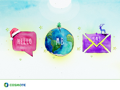 Cosmote art direction christmas cosmote design illustrator lyras photoshop red visual