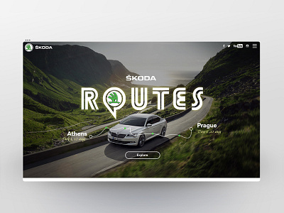 Skoda Routes advertising app art direction branding cgi design george lyras icon illustration logo lyras microsite photoshop skoda typography ui ux vector visual web