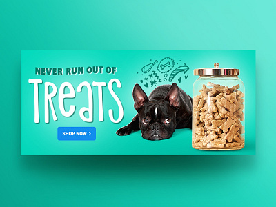 Never Run Out! banner chewy dog email pet treats type