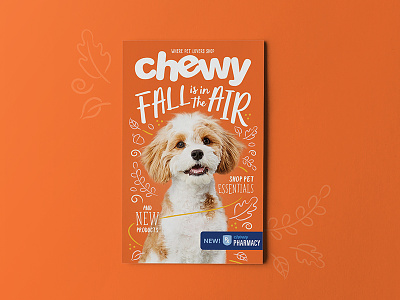 Fall is in the Air! catalog chewy cover dog fall illustration mockup print