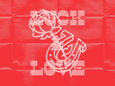 Luck & Love horshoe illustration love luck rose textures valentines day