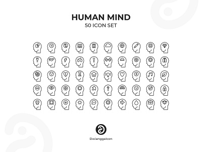 Human Mind Icon Set flat icon