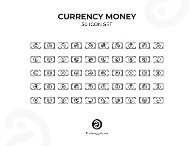 Currency Money Icon Set flat icon