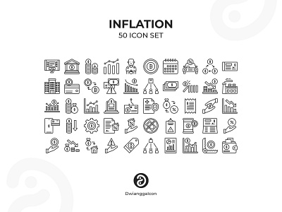Inflation Icon Set flat icon