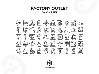 Factory Outlet Icon Set flat icon