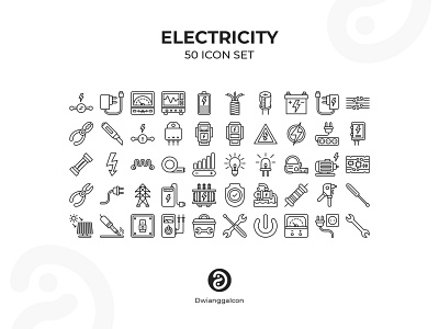 Electricity Icon Set flat icon