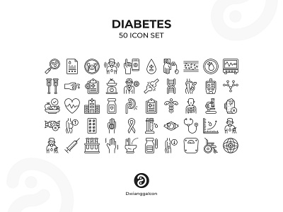 Diabetes Icon Set flat icon