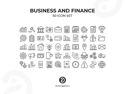 Business and Finance Icon Set flat icon