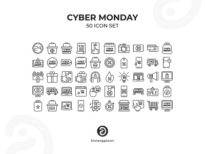 Cyber Monday Icon Set flat icon