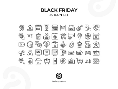 Black Friday Icon Set flat icon