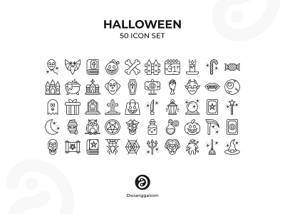 Halloween Icon Set branding dwianggaicon flat icon halloween icons line icon outline ui ux