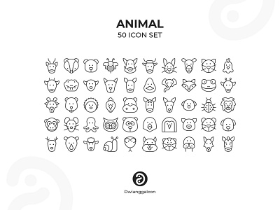 Animal Face Icon Set animal animal face flat icon