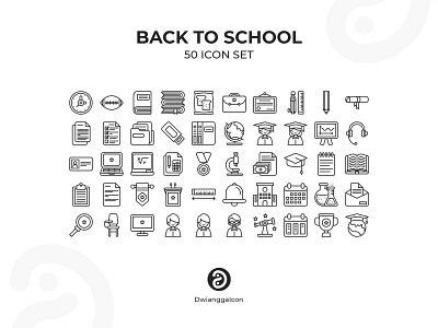 Back to School Icon Set back to school flat icon school study