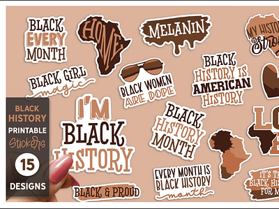 Black History Printable Stickers Design black women design graphic design illustration logo svg file vector