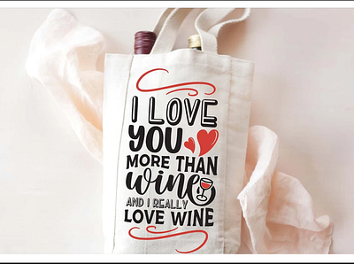 Valentine's Day Wine Bags branding design graphic design illustration logo svg file typography vector