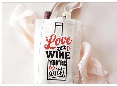 Valentine's Day Wine Bag branding design graphic design illustration svg file typography ux vector
