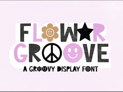 FLOWER GROOVE a Smiley Retro Display Font branding christmas design graphic design groovy illustration logo vector