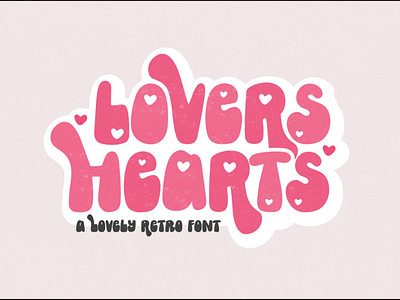 LOVERS HEARTS a Retro Valentine's Day Font branding christmas design graphic design illustration logo typography vector