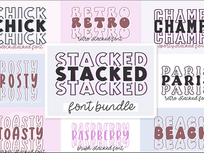 Trend Stacked Font Bundle