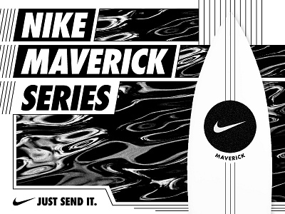 Nike_Maverick black board design line nike surf surfing water white