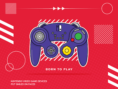 Born To Play controller design fun game game cube illustration play pop switch video game