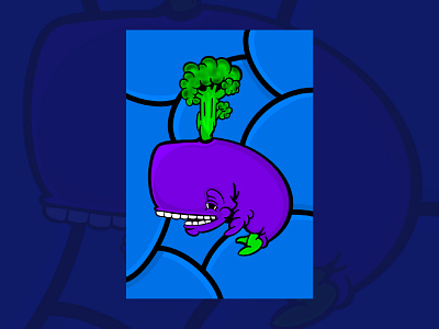 Eggplant Whale art blue brand bright design draw fun funky illustration illustrator mark procreate procreate art vector veggie whale
