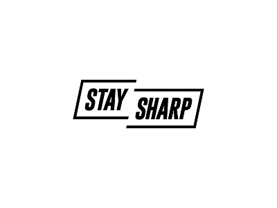 Stay Sharp alert brand clean dynamic logo mark measurements precise sharp