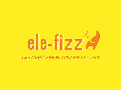 ele-fizz logo branding ele fizz elephant elephant logo fake company illustration lemon seltzer logo randomize typography vector