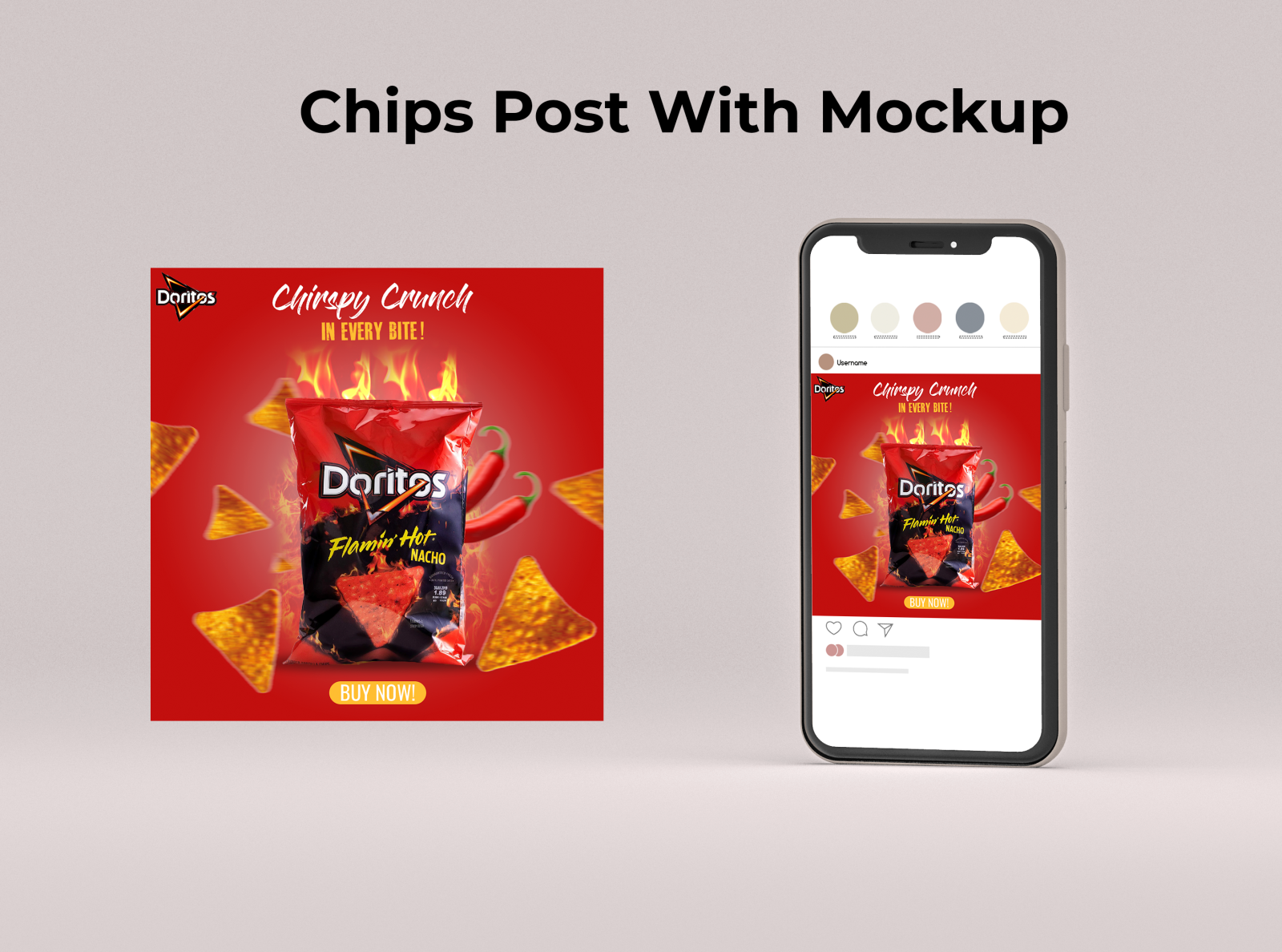 A Chips Social Media Post with Mockup. by S M Alif Ahmed on Dribbble