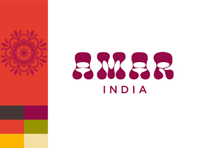 Amar India Restaurant Branding branding graphic design illustration indian restaurant logo design menu design restaurant branding typography
