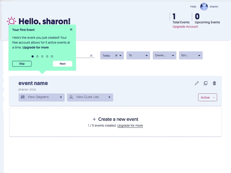 Dashboard WalkThrough Social Tables by Sharon Choi on Dribbble
