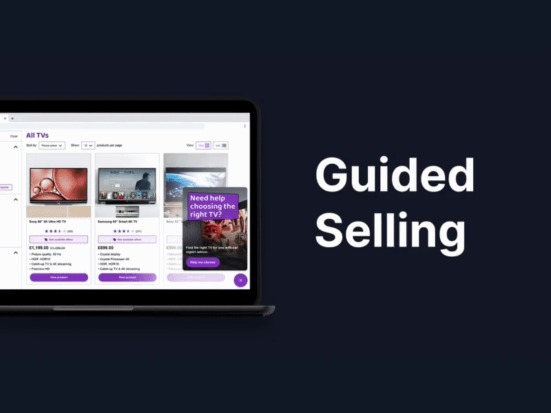 Guided Selling with Digital Assistant product explainer video consumer electronics customer experience design digital assistant ecommerce graphic design guided selling motion graphics online shopping optimisation personalisation product explainer retail website optimisation
