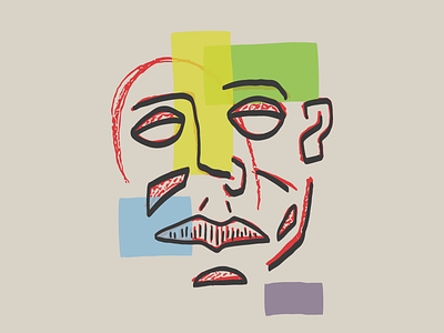 Non-existent color design emotion face figural geometric graphic illustration illustrator overlays rough shapes