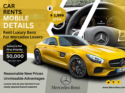 Social Media Flyer for Car Rent Templete graphic design