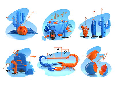 For an article about the development of startups 3d illustration