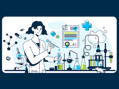 Biomed startup 3d biomed illustration pharma