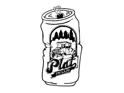 Plat Illustration beer beer can belmont plateau ford fords havertown illustration philadelphia philly