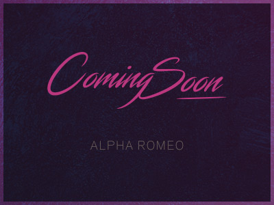 Coming Soon by Alpha Romeo