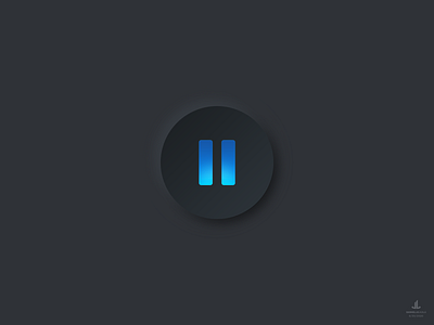 Pause Button (Dark) button darkmode neumorphism pause