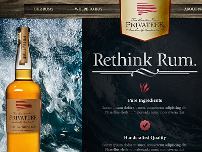 Privateer Rum Website ui web design