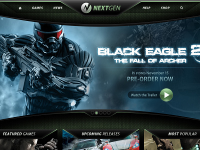 NextGen Games Website branding ui web design