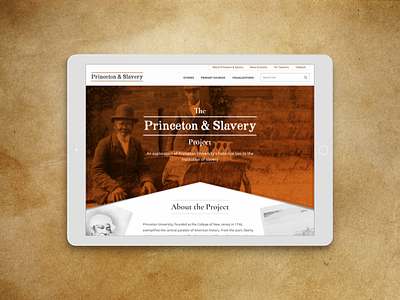 Princeton & Slavery Website princeton ui ux web design