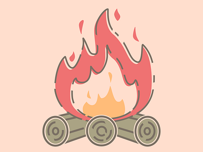 Campfire bonfire campfire fire flames illustration vector