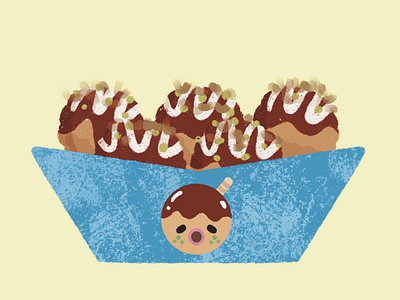 Takoyaki ft. Zucker from Animal Crossing cuteart design illustration kawaiiart procreate