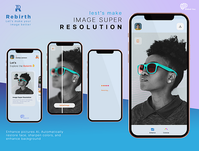 Rebirth app artificial intelligence branding flutter graphic design mobile app design ui ux web design